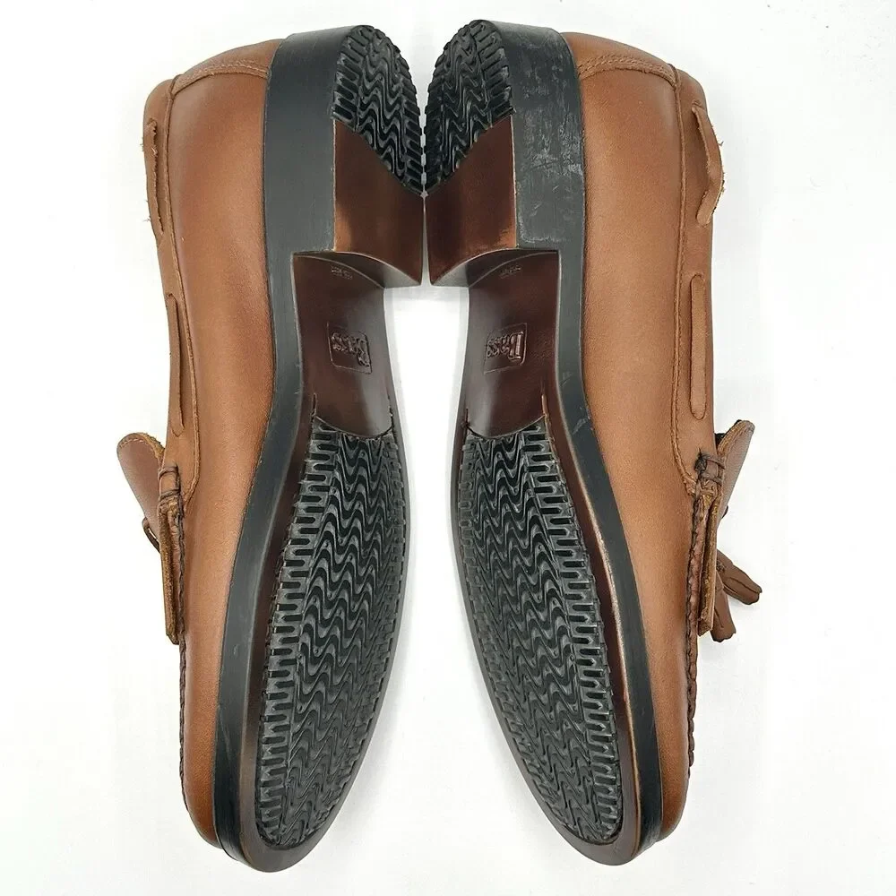 GH Bass & Co Weejuns Marietta II Women's 10 Leather Kiltie Tassel Loafers Brown